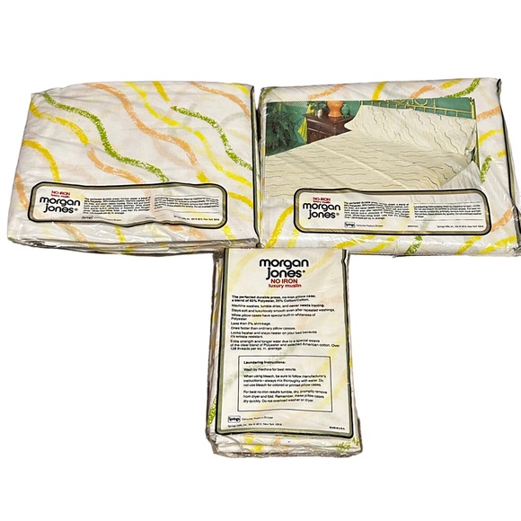 Vintage Morgan Jones Luxury Muslin Full Double Set Fitted Flat Sheet - Picture 2 of 9